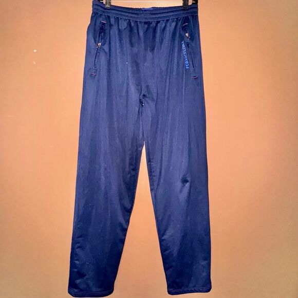 FC Barcelona Men's Athletic Jogger Pants Sweatpants Navy Blue Logo Size Medium - Picture 1 of 9